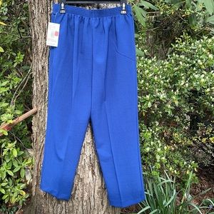 NWT Southern Lady Petite Blue Elastic Waist Dress Pants Navy Coast Magnetism 8P